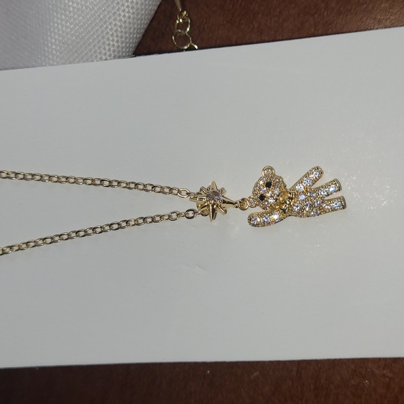Golden Teddy Bear Necklace - Picture 3 of 10